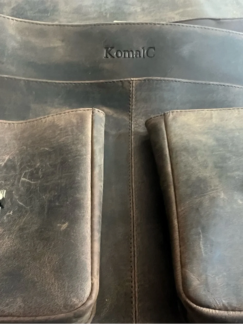 Men's Brown Leather Briefcase Messenger Bag